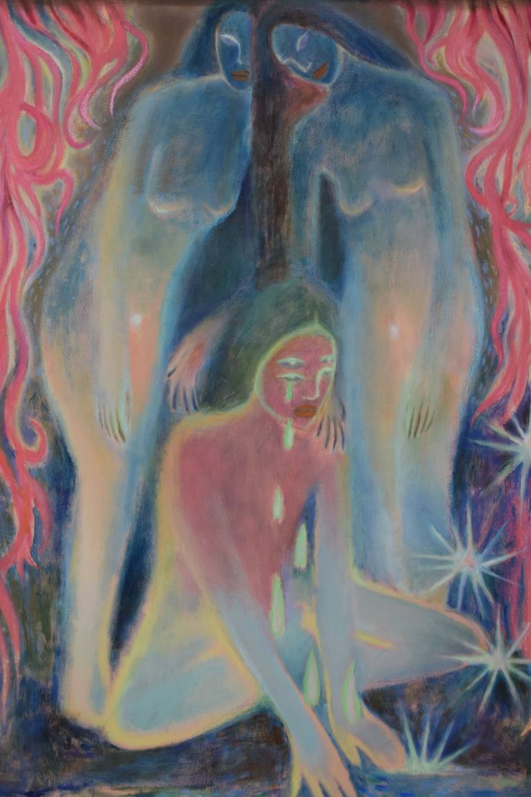 Original Illustration People Painting by Georgia Theologou